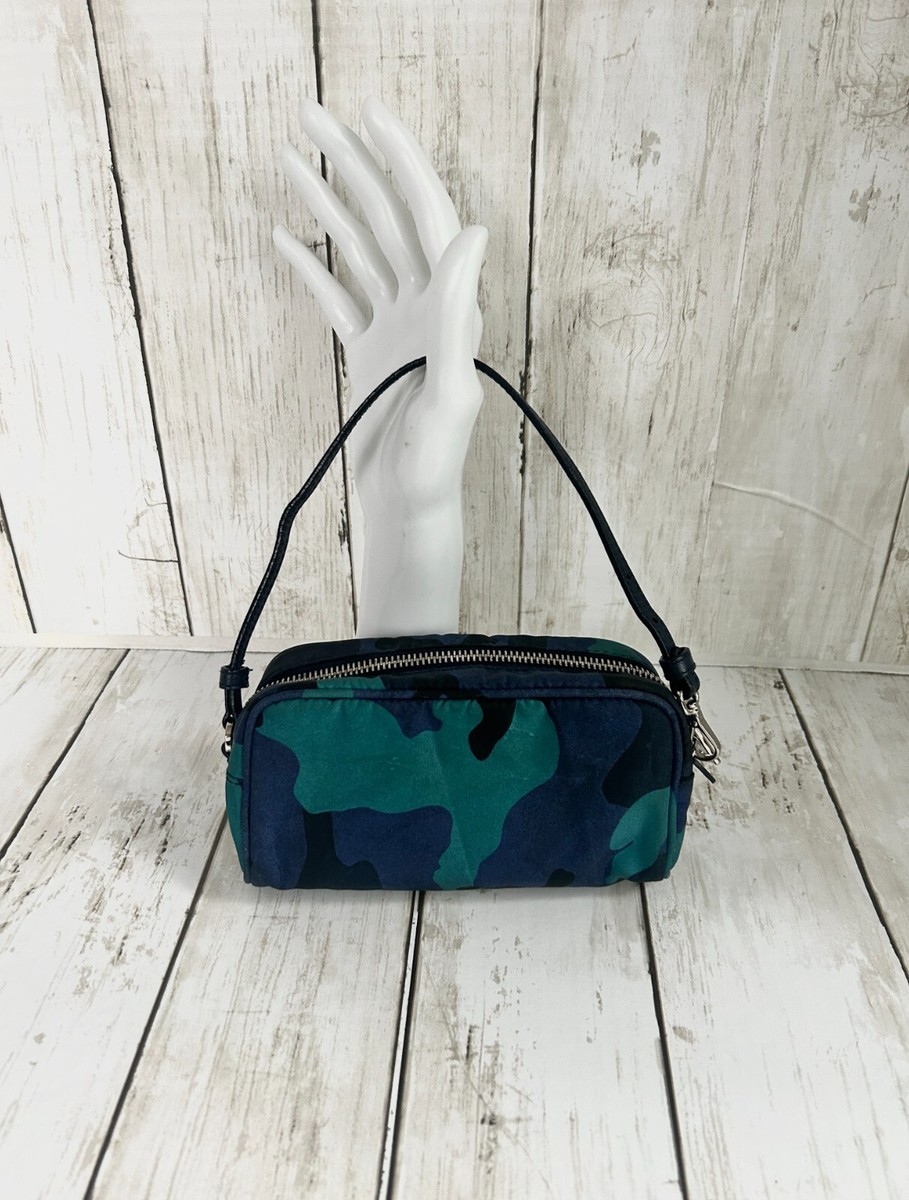 PRADA MICRO Mini Tessuto ROYAL BLUE CAMO NYLON & Saffiano #42 ART