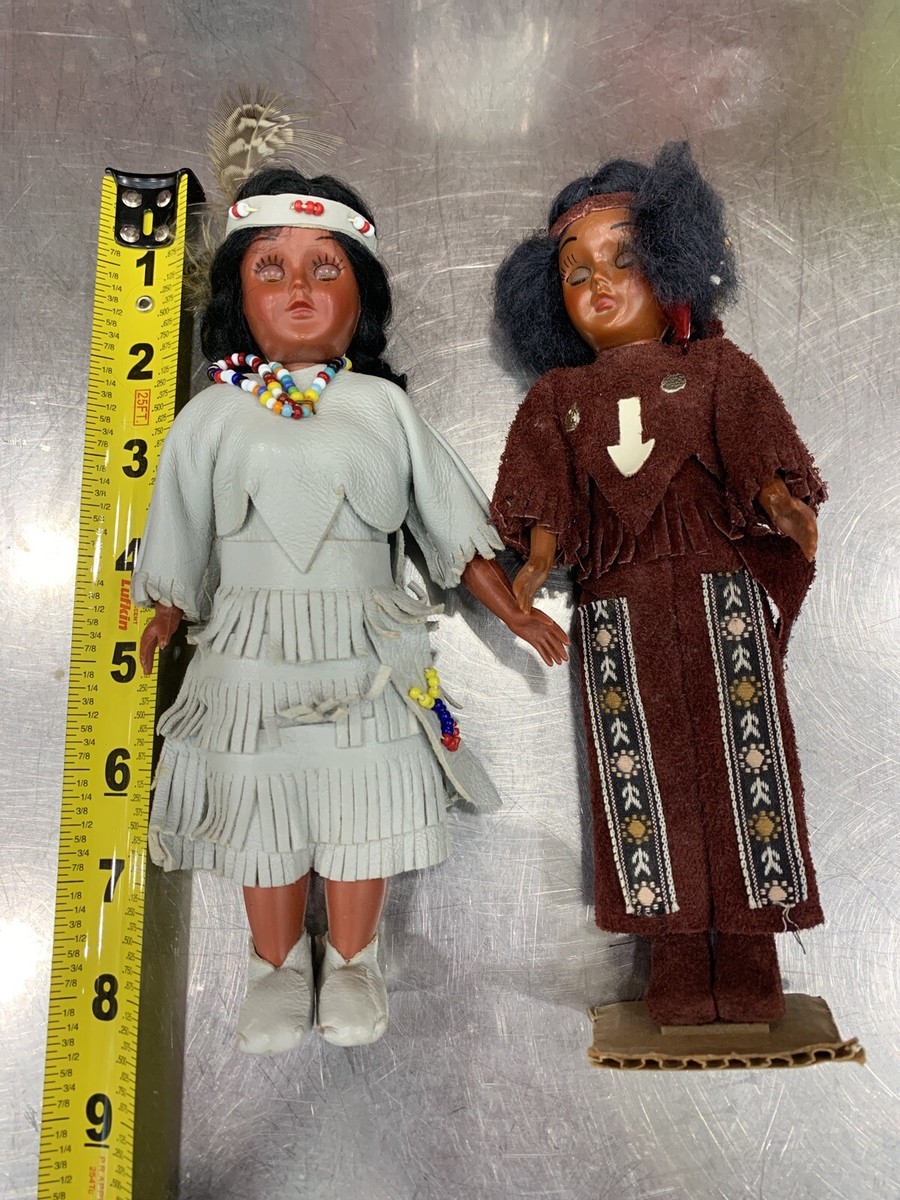 Carlson Dolls 4体セット インディアン 2 Vintage Carlson Dolls Native American Indian Indigenous Dolls