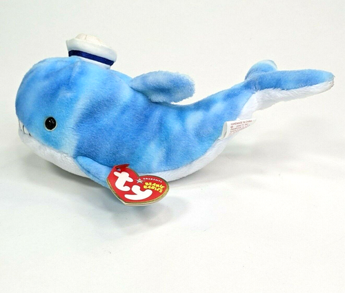 Ty Beanie Baby - CAPITÁN la Ballena 7" Peluche Juguete Como Nuevo con Etiquetas - Imagen 2 de 5