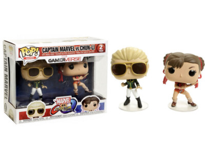 Funko Pop! Captain Marvel vs Chun-Li 2 Pack/ Marvel GamerVerse Hot Topic Ex.