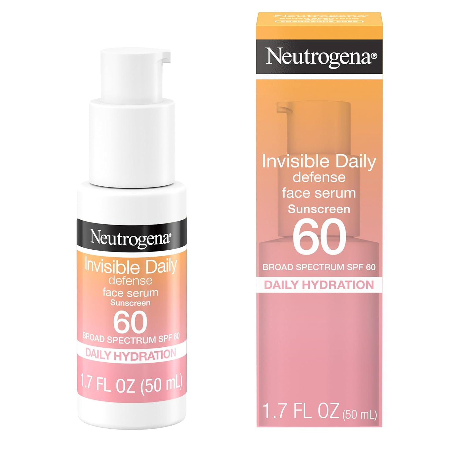 Face Sunscreen, Invisible, Hydrating Serum, w/Broad Spectrum, SPF 60, 1.7 fl. Oz-image