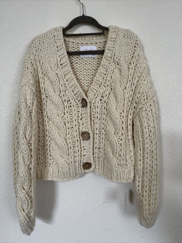 Cardigan Sweater BEIGE Size Small CHIC 