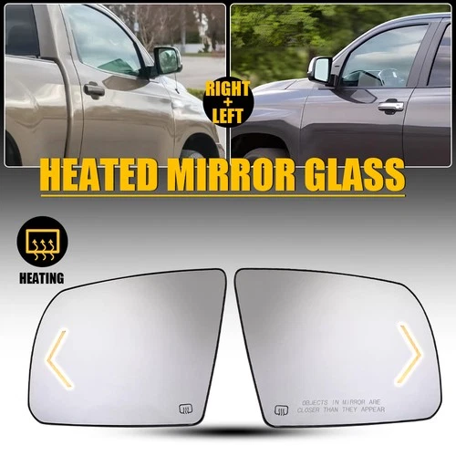 Right Left Side Mirror Glass Heated Turn Signal fits Tundra Sequoia 2007-2017