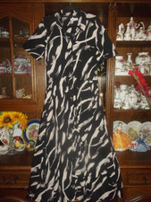 White Stuff. Black & Cream Cotton mix Midi Shirt Dress with Pockets. UK 10.