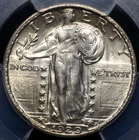 1929 S STANDING LIBERTY QUARTER PCGS MS 64 SMOOTH SATIN LINEN WHITE,  STRONG