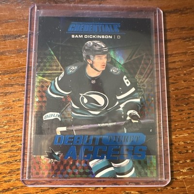 Upper Deck 2025-26 Credentials Debut Ticket Access Sam Dickinson Blue #138 /199