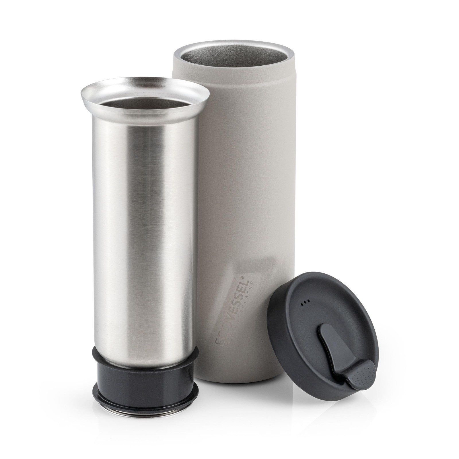 Travel French Press, Portable Coffee Maker, Stainless Steel Insulated Coffee ...