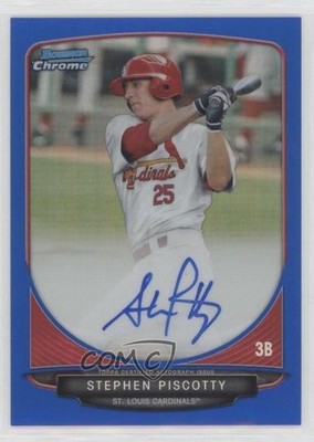 2013 Bowman Chrome Prospects Blue Refractor 13/150 Stephen Piscotty Auto x5u