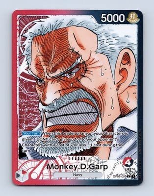 Monkey D Garp OP02-002 Manga Leader Alternate Art One Piece Card