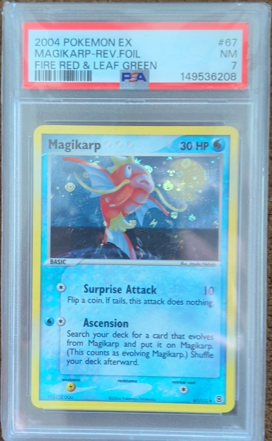Pokémon TCG Magikarp EX FireRed & LeafGreen 67/112 Reverse PSA 7 RARITY ERROR