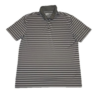 Nike Men's Golf Polo Shirt Standard Fit Dri-Fit Nikegolf Size Large Gray Striped