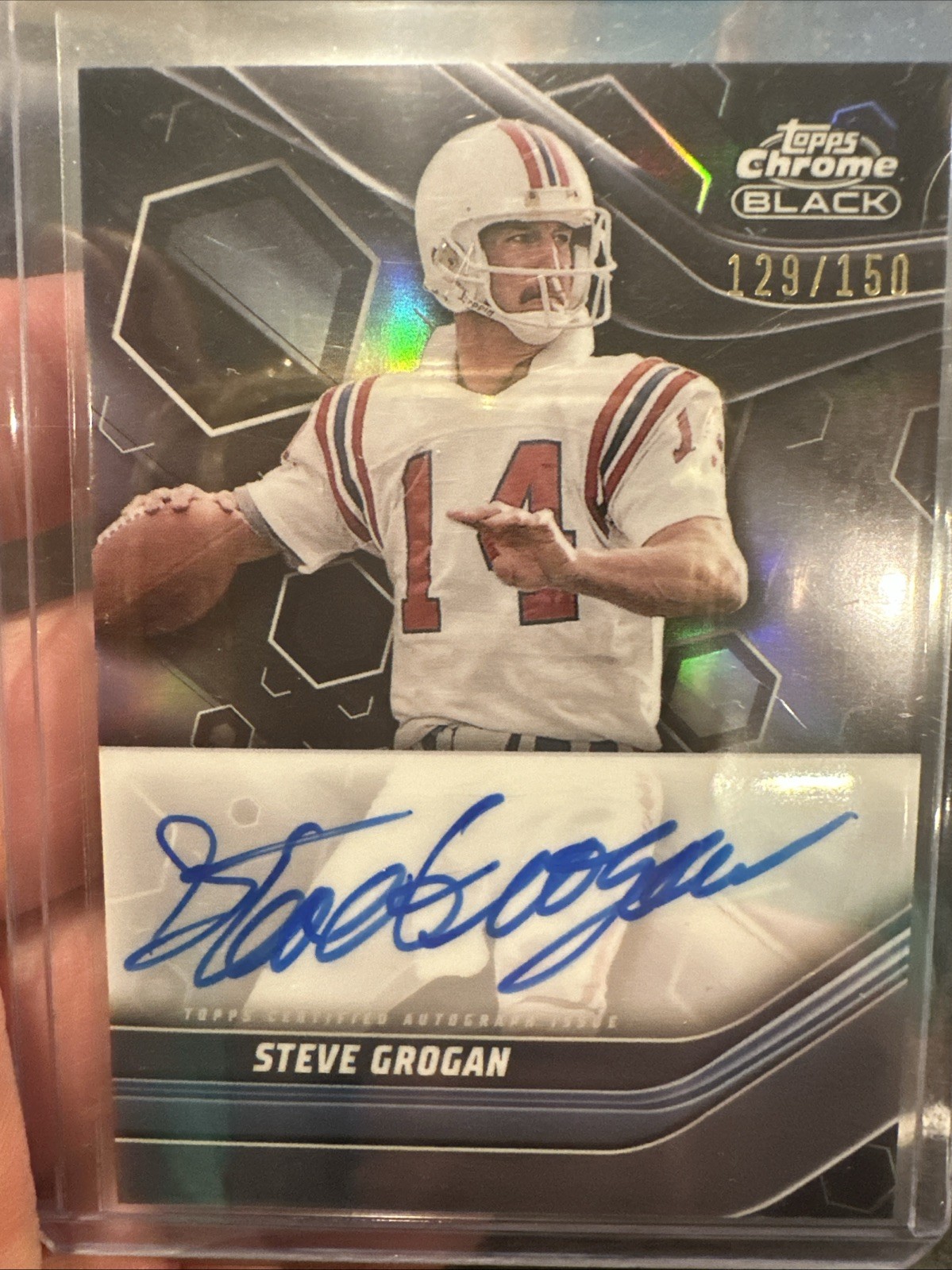 2023 Topps Composite - Topps Chrome Black Autographs Steve Grogan Refractor /150