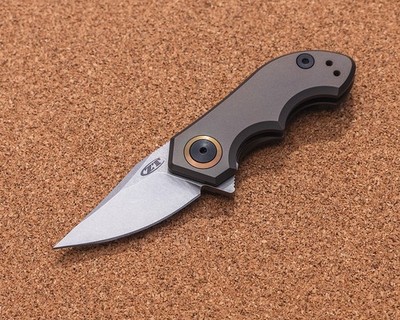 Zero Tolerance Small Galyean Pocket Knife 2'' 20CV Steel, Bronze Titanium Handle