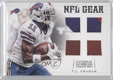 2012 Panini National Treasures NFL Gear Quad Materials 10/25 TJ Graham #31 5x8