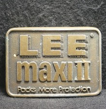 WI07150 AMAZING VINTAGE 1970s LEE MAXI II PACKS MORE PROTECTION BELT BUCKLE