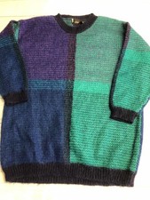 Vintage Paul Harris Sweater Womens Large Multicolor Mohair Knit Colorblock 90s