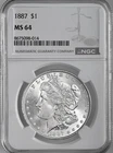 1887-P  $1 MORGAN SILVER DOLLAR  "PHILADELPHIA MINT"  NGC MS64 #8675098-014
