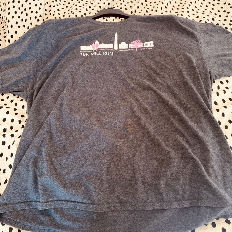 Size XXL 2018 DC Cherry Blossom Ten Mile Run short Sleeve Shirt heathered grey 
