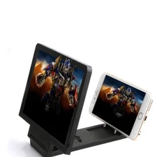 3D Foldable Cell Phone Screen Magnifier HD Expander with Stand black