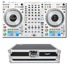 Pioneer DDJ-FLX10 4-Deck DJ Controller (White) and Headliner HL10010 Flight Case