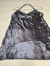 VICTORIA'S SECRET Shimmery Bluish Gray Spaghetti Strap Nightgown; Size M