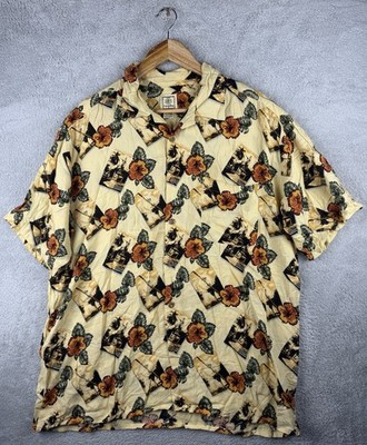 Morro Bay Hawaiihemd Large Beige Tropical Aloha Viskose Vintage