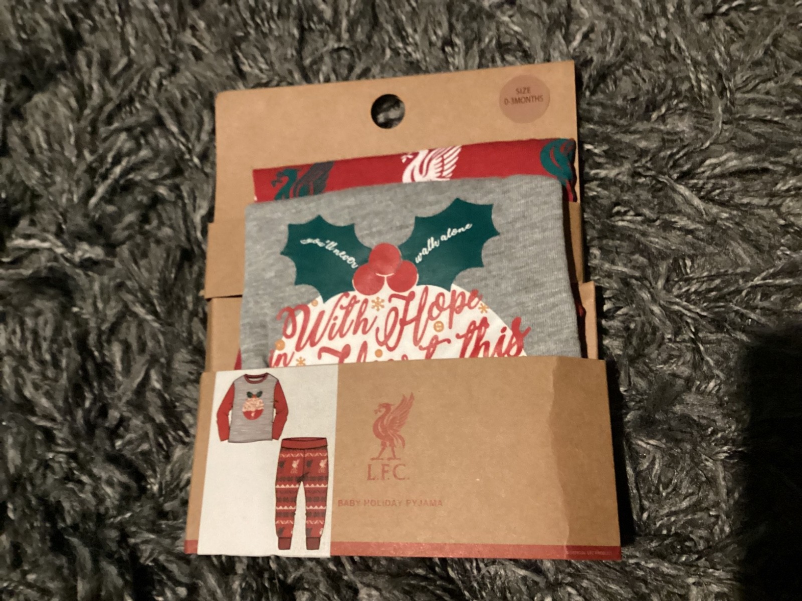 BNWT New Liverpool FC LFC Baby Christmas Pyjamas - Red  0-3M - Liverbird