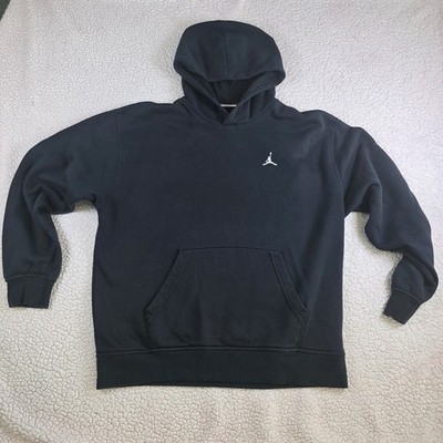 Jordan Hoodie Mens Large Black Pullover Embroidered Jumpman Pocket Sweatshirt