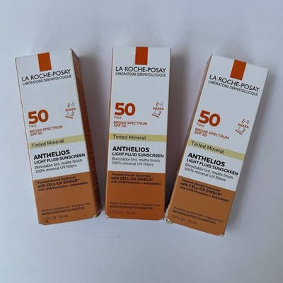 3 pack LA ROCHE POSAY ANTHELIOS TINTED MINERAL SPF 50 SUNSCREEN 1.7 OZ