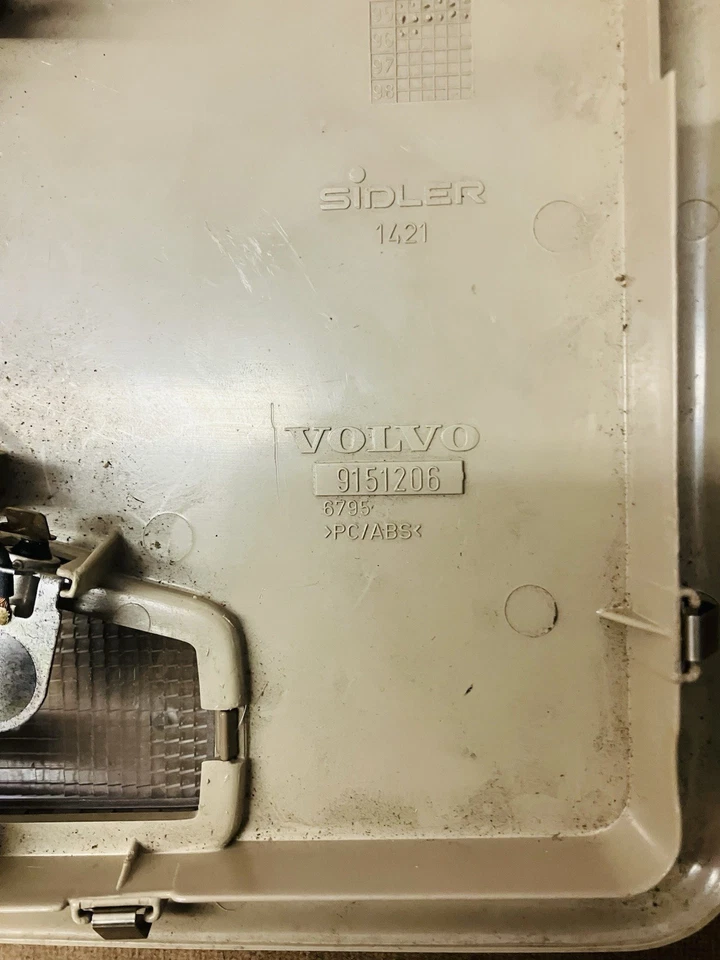 1994-2000 Volvo 850 S70 V70 C70 Genuine OEM Beige Overhead Console Assembly 9x9 Foto 3 de 3