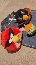 Angry Birds Plush Lot Space Super Red, Space Firebomb, Pumpkin Pig Retired 2011