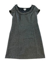 Loft Women's Grey Tweed Cap Sleeve Shift Wool Blend Dress - 10