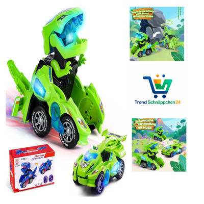 Dinosaurier Transform Auto mit Musik und Licht 3D LED für Kinder 3-7 Jahre