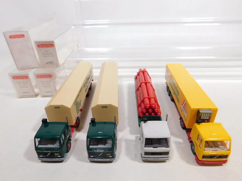 4x wiking H0 1:87 Autoarticolato Volvo: 548+787+Gärtnergemüse Mint + Box # - Immagine 4 di 4