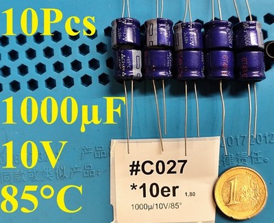 10x SESS M 1000uF 10V 85°C Kondensatoren Capacitor Elko NOS HiFi E-Cap  ORIGINAL