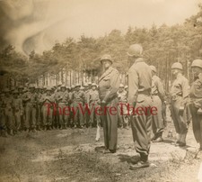 *WWII photo- GENERAL GEORGE S. PATTON Addresses US SOLDIERS - GERMANY*