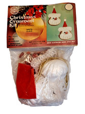 Vtg Walco Christmas Ornament Kit SANTA CLAUS Beads Sequins  Makes 2 Ornaments