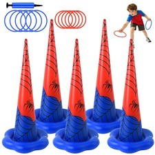 5 Pack Inflatable Spider Web Ring Toss Game, Birthday Party Games for Kids