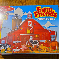 Melissa Doug Easy-Clean Jumbo Pieces Farm Friends Floor Puzzle 32pc 2x3ft