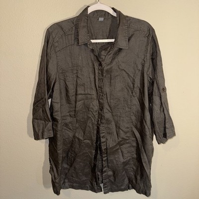 Erfo Women s Button Down Shirt Gray