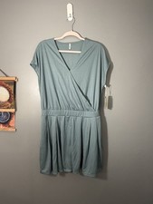 Halara NWT V-Neck Short Sleeve Pocket Waffle Casual Romper Women s XL