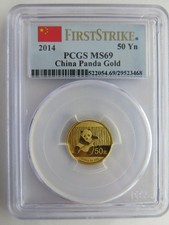 2014 1/10 oz Gold China panda PCGS MS69 10 yuan Chinese coin 5350.00 per troy oz