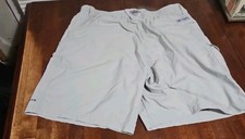Columbia PFG Omni-Shade Men s M Cargo Shorts Light Gray Performance Fishing Gear
