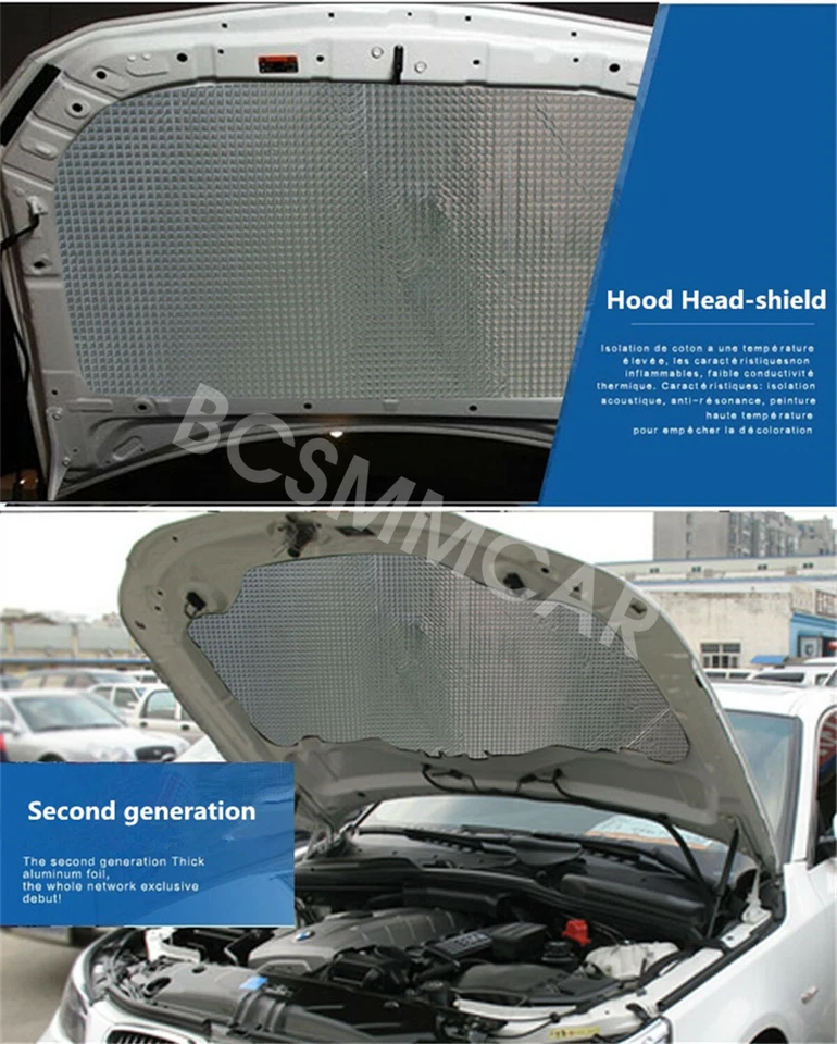 Alfombrilla autoadhesiva ignífuga de aislamiento térmico para capó de coche motor Foto 3 de 4