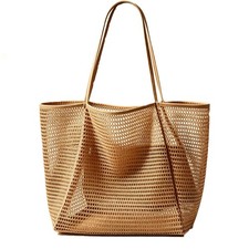 2026 Mesh Beach Bag for Women, Large Beach Tote Pool Bag with Zipper Pocket C...