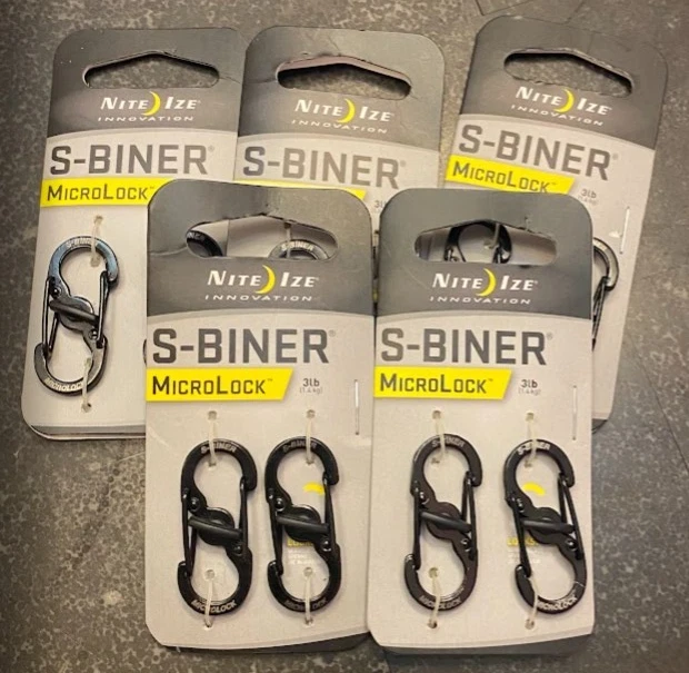 Nite Ize Stainless S-Biner Microlock - BLACK Lot of 10