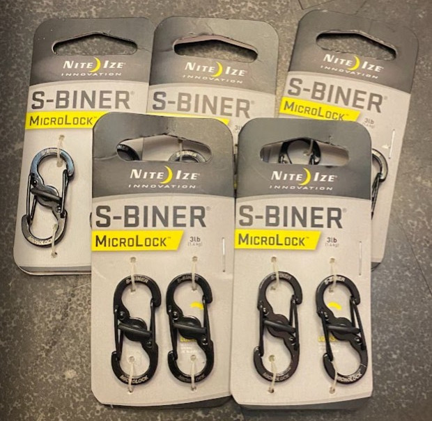 Nite Ize Stainless S-Biner Microlock - BLACK Lot of 10
