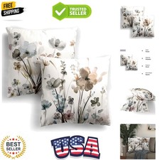 Flower Throw Pillow Covers 20x20 Set of 2, Cozy Flowers Pillow Cushion Cases,...