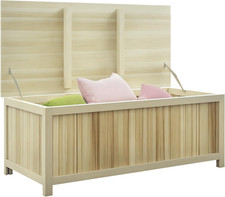 Panca Contenitore Da Giardino Da 172L in Legno Di Abete, Baule Da Esterno 120X55
