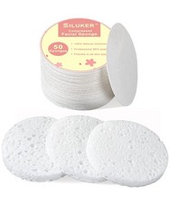 50-Count Compressed Facial Sponges for Daily Cleansing and Gentle Exfoliating...
